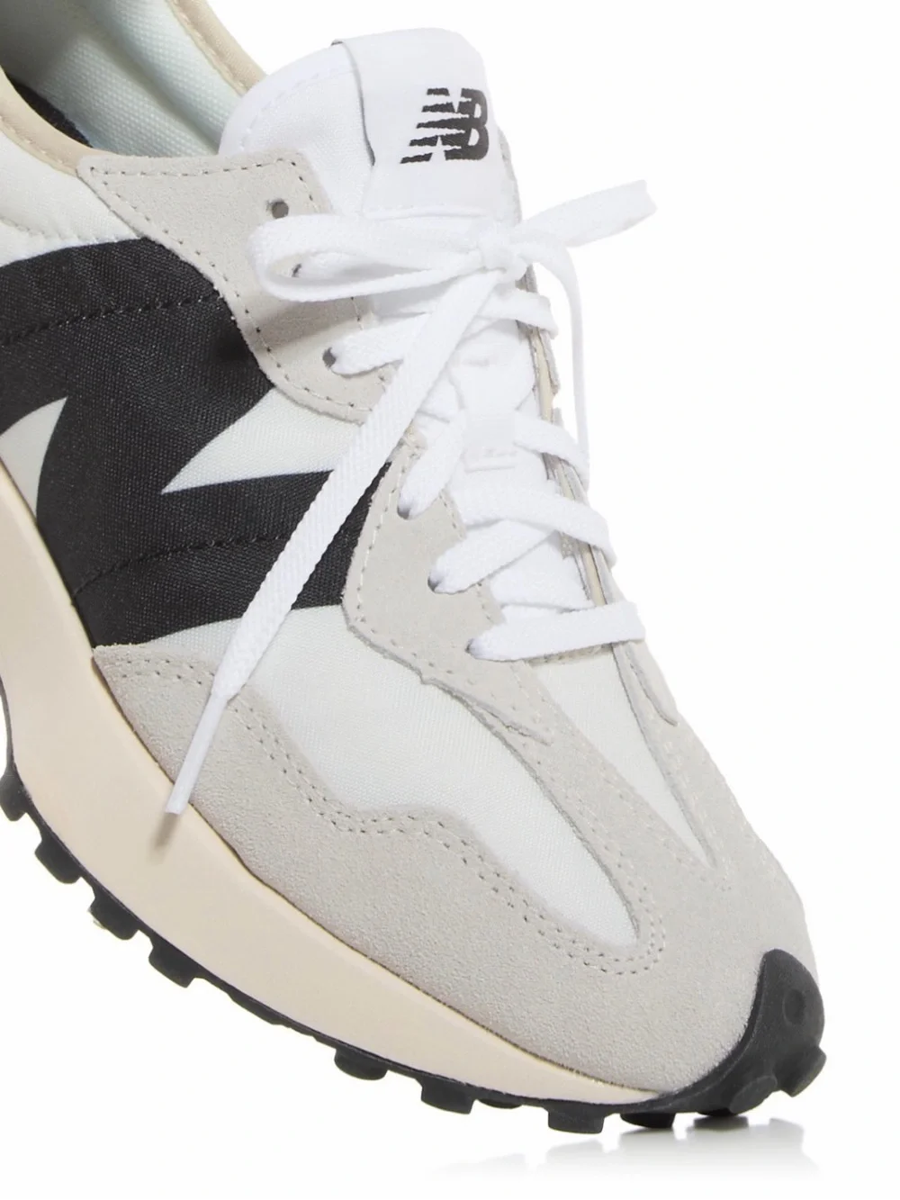 New Balance Women's White Beige and Black Runner Sneakers